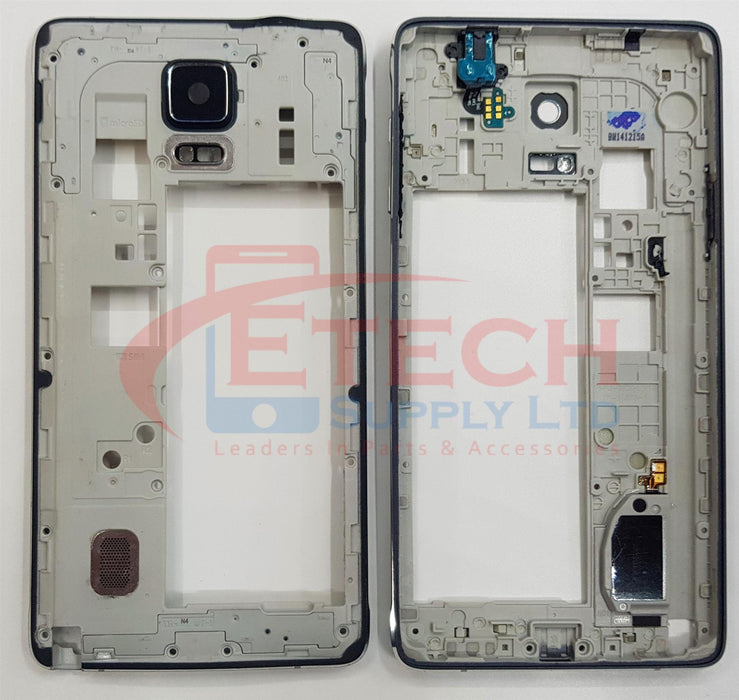 Samsung Galaxy Note 4 N910F Replacement Mid-Frame Housing With Small Parts - Charcoal Black