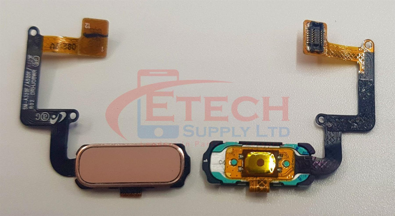 Samsung Galaxy A320F / A520F / A720F A3 A5 A7 2017 Replacement Home Button With Flex - Peach Cloud