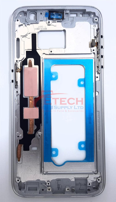 Samsung Galaxy S7 G930F Replacement Mid Frame Chassis With Small Parts - Silver Titanium