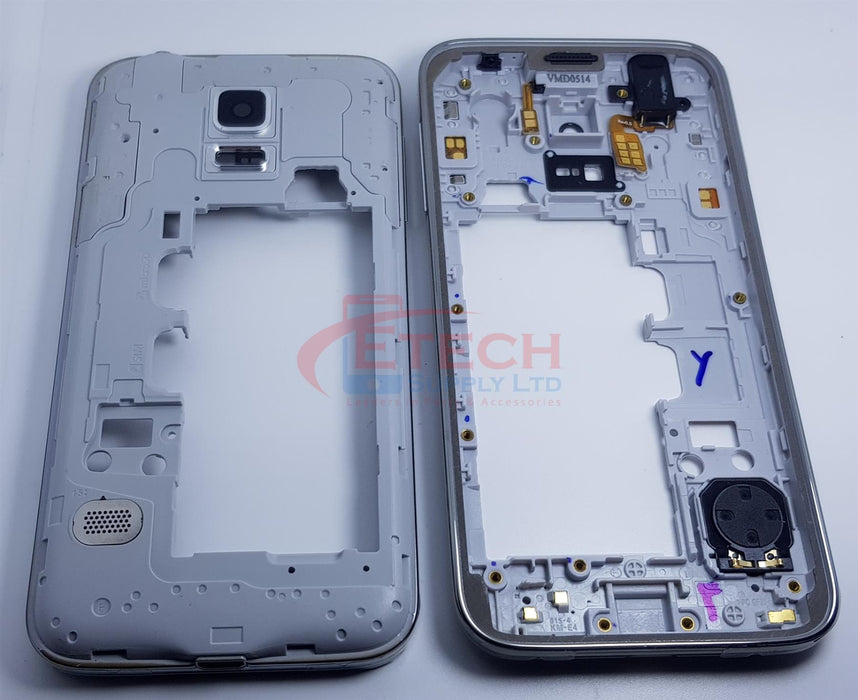 Samsung Galaxy S5 Mini G800F Replacement Chassis Bezel With Small Parts - Silver