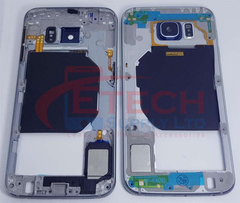 Samsung Galaxy S6 G920F Replacement Mid Frame Housing With Small Parts - Black Sapphire