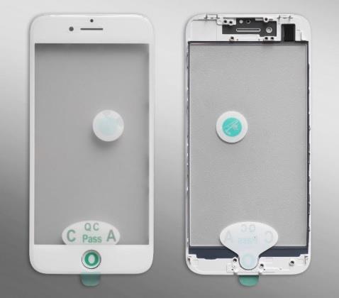 Apple iPhone 8 / SE 2020 Replacement (3 in 1) Top Glass With Frame And OCA Sheet - White