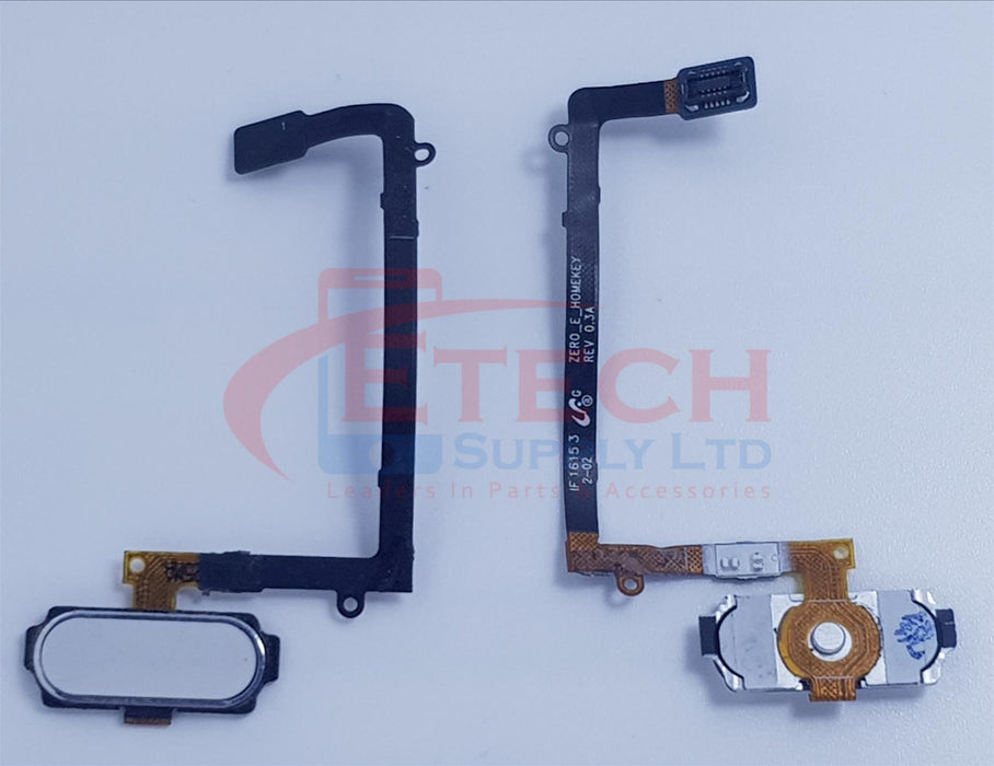 Samsung Galaxy S6 Edge G925F Replacement Home Button With Flex Cable - White Pearl