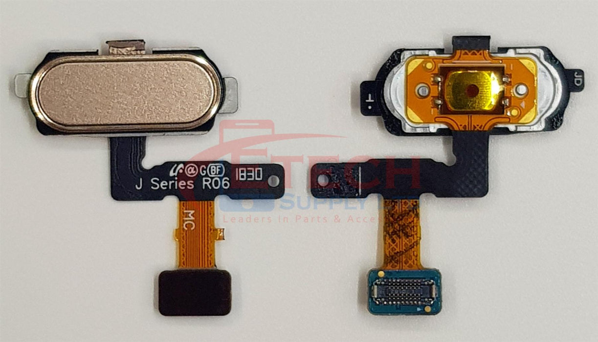 Samsung Galaxy J7 J730F 2017 Replacement Home Button With Fingerprint Reader - Gold