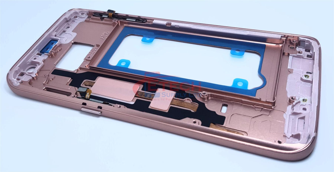 Samsung Galaxy S7 G930F Replacement Mid Frame Chassis With Small Parts - Pink Gold