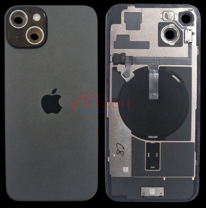 Apple iPhone 15 Repalcement Back Glass | NFC - Flash Flex | MagSafe Magnets | Reclaimed | Grade A | Black