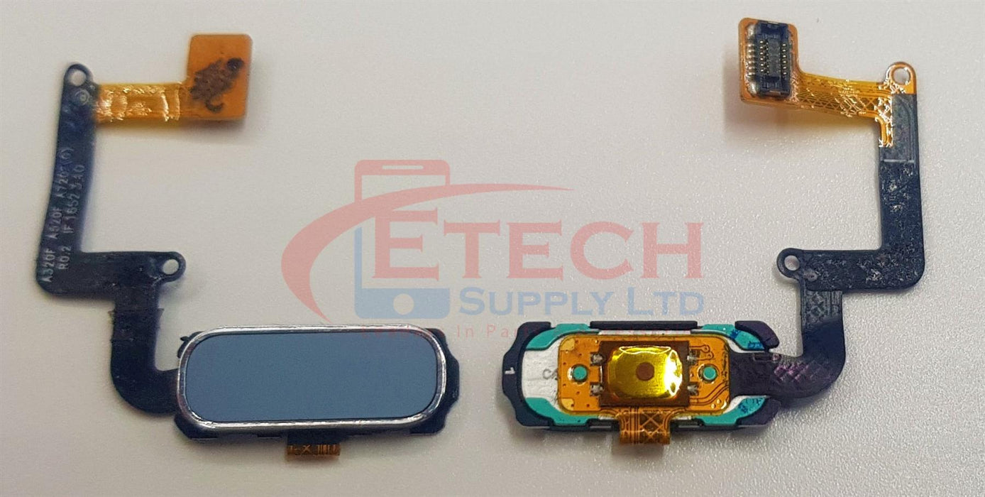 Samsung Galaxy A320F / A520F / A720F A3 A5 A7 2017 Replacement Home Button With Flex - Blue Mist