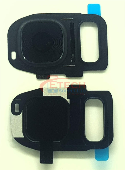 Samsung Galaxy S7 G930F / S7 Edge G935F Replacement Rear Camera Ring With Lens & Adhesive - Black Onyx