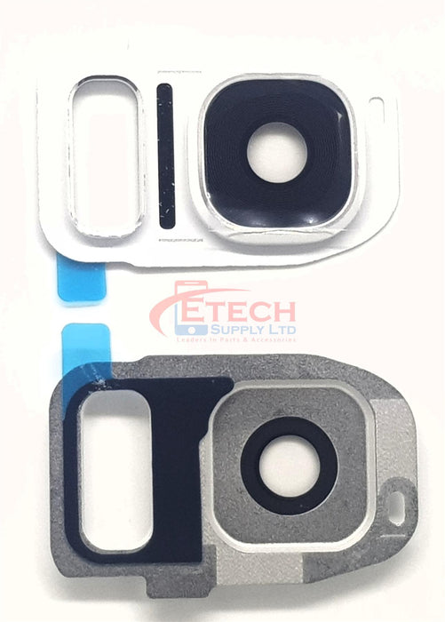 Samsung Galaxy S7 G930F / S7 Edge G935F Replacement Rear Camera Ring With Lens & Adhesive - White Pearl