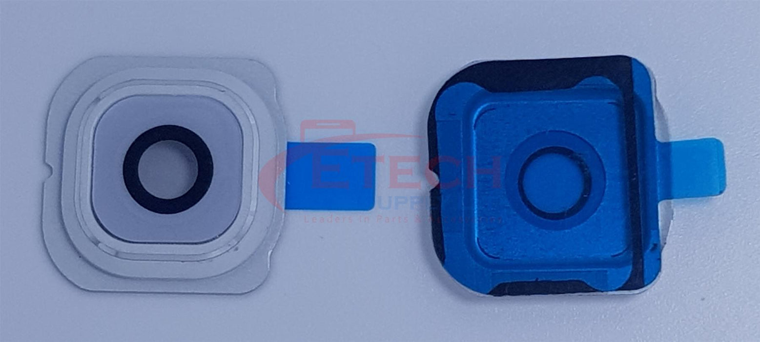 Samsung Galaxy S6 Edge G925F Replacement Rear Camera Ring With Lens & Adhesive - White Pearl