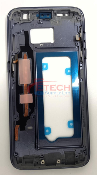 Samsung Galaxy S7 G930F Replacement Mid Frame Chassis With Small Parts - Black Onyx