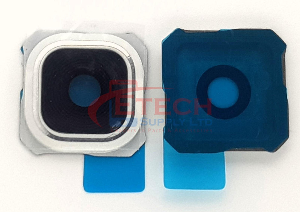 Samsung Galaxy S6 Edge Plus G928F Replacement Rear Camera Ring With Lens & Adhesive - White Pearl