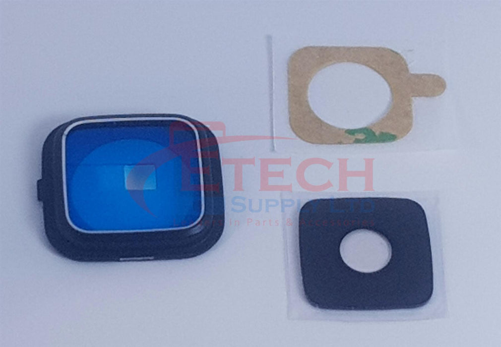 Samsung Galaxy Note 4 N910F / Note Edge N915F Replacement Rear Camera Ring With Lens & Adhesive - Charcoal Black