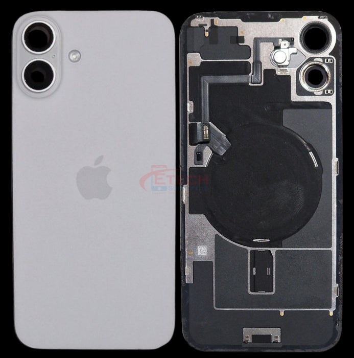 Apple iPhone 16 Plus Repalcement Back Glass | NFC - Flash Flex | MagSafe Magnets | Reclaimed | Grade A | White