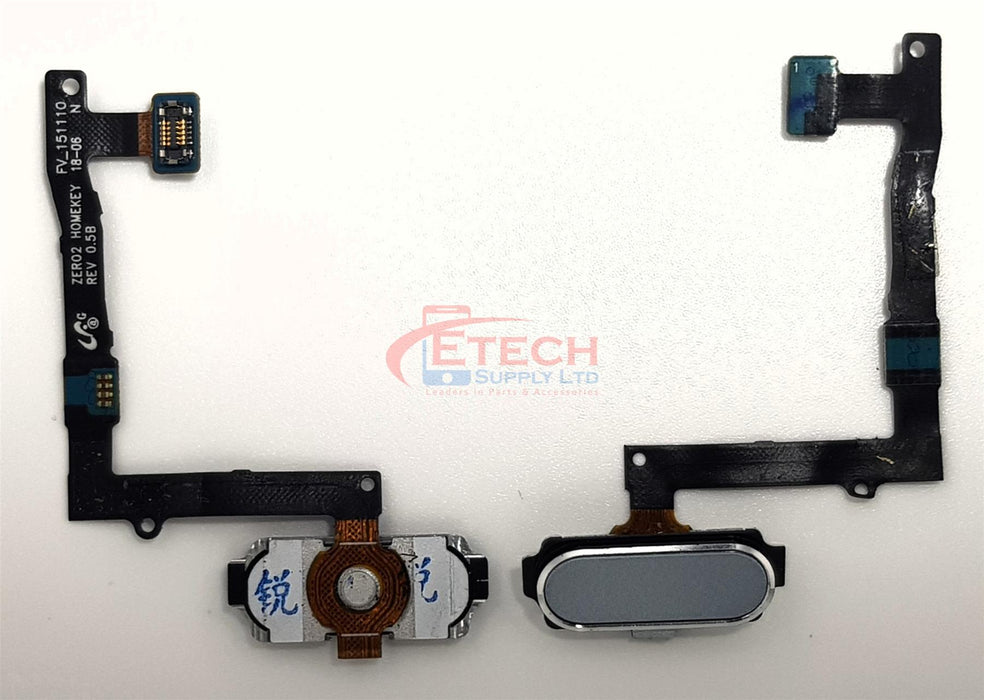 Samsung Galaxy S6 Edge Plus G928F Replacement Home Button With Flex Cable - Silver Titan