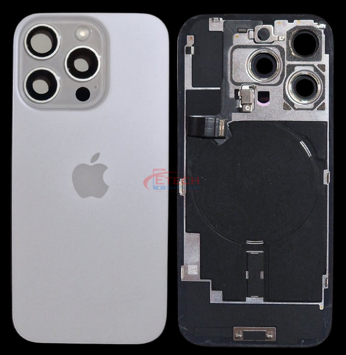 Apple iPhone 16 Pro Repalcement Back Glass | NFC - Flash Flex | MagSafe Magnets | Reclaimed | Grade A | White Titanium