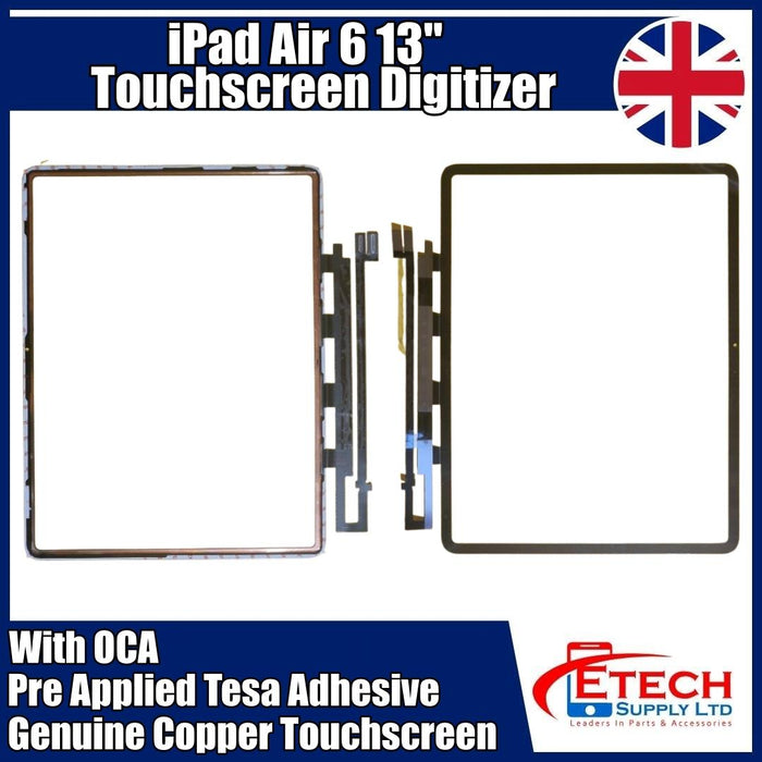 Apple iPad Air 6 | 13" | 2024 | Replacement Top Glass With Digitizer & OCA | Pre Applied Tesa Adhesive
