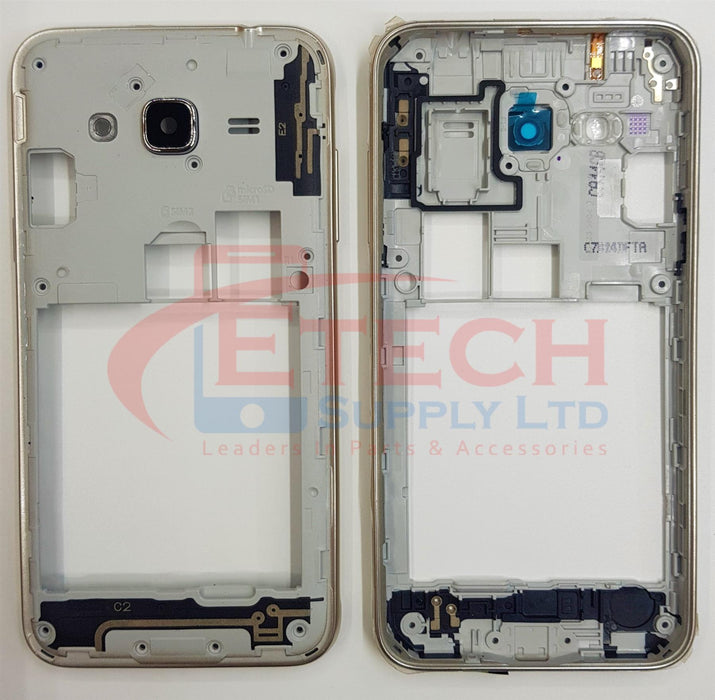 Samsung Galaxy J3 J320FN 2016 Replacement Bezel Surround With Lens - Gold
