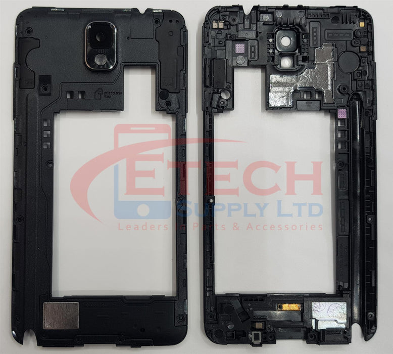 Samsung Galaxy Note 3 N9000 Replacement Rear Chassis With Speaker & Camera Lens - Black