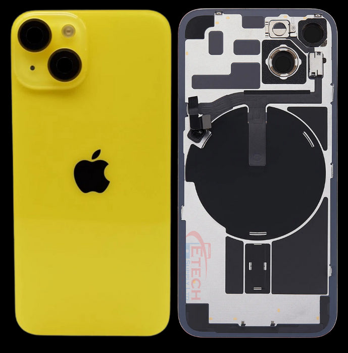 Apple iPhone 14 Repalcement Back Glass | NFC - Flash Flex | MagSafe Magnets | Reclaimed | Grade A | Yellow