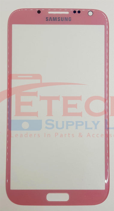 Samsung Galaxy Note 2 N7100 Replacement Top Glass Without OCA - Pink