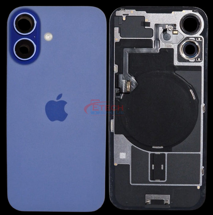 Apple iPhone 16 Repalcement Back Glass | NFC - Flash Flex | MagSafe Magnets | Reclaimed | Grade A | Teal