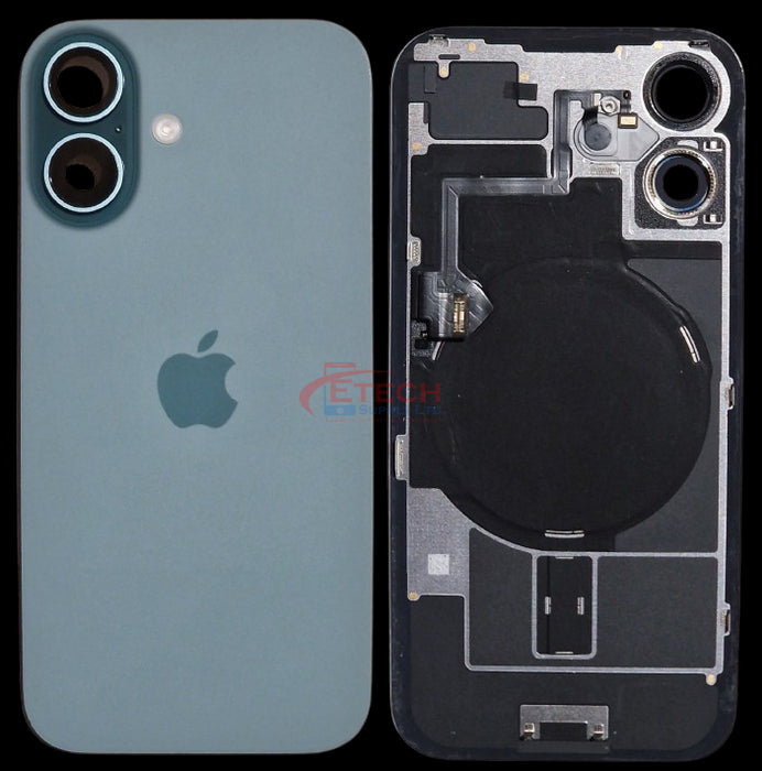 Apple iPhone 16 Repalcement Back Glass | NFC - Flash Flex | MagSafe Magnets | Reclaimed | Grade A | Ultramarine