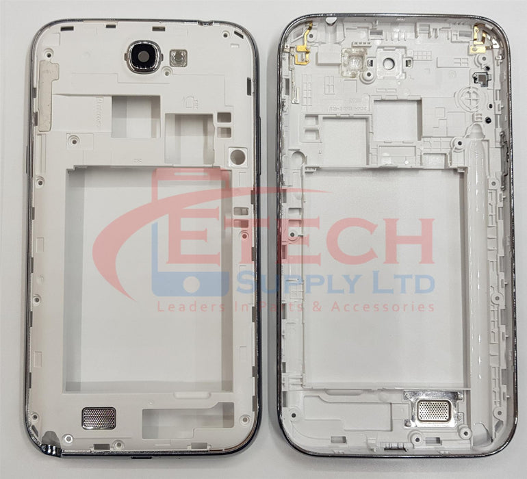 Samsung Galaxy Note 2 N7100 2012 Replacement Mid-Frame With Small Parts - White