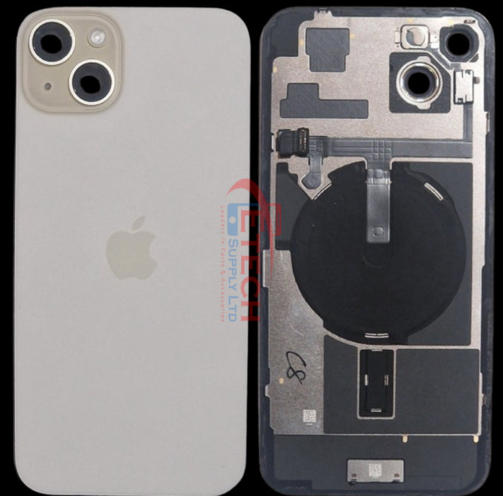 Apple iPhone 15 Repalcement Back Glass | NFC - Flash Flex | MagSafe Magnets | Reclaimed | Grade A | Yellow