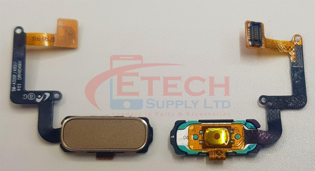 Samsung Galaxy A320F / A520F / A720F A3 A5 A7 2017 Replacement Home Button With Flex - Gold Sand