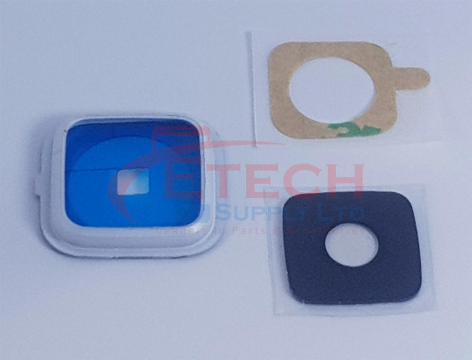 Samsung Galaxy Note 4 N910F / Note Edge N915F Replacement Rear Camera Ring With Lens & Adhesive - Frosted White