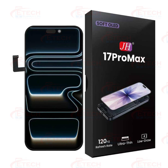 Apple iPhone 17 Pro Max Replacement Screen | Soft OLED | 120Hz | 1:1 Camera Hole | JH