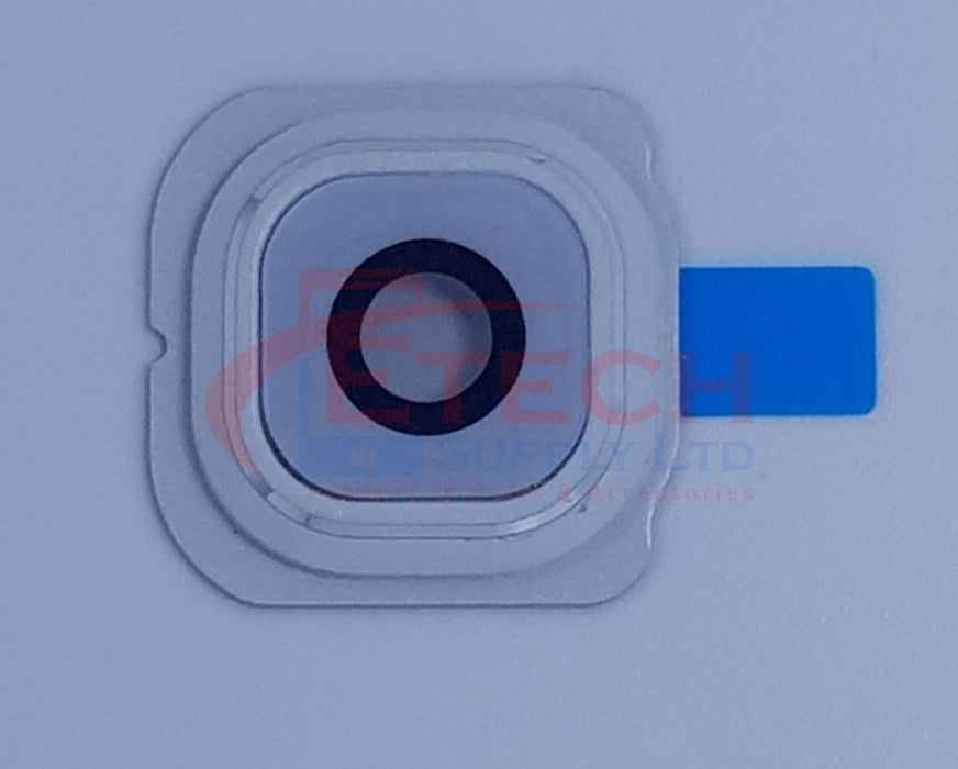 Samsung Galaxy S6 Edge G925F Replacement Rear Camera Ring With Lens & Adhesive - White Pearl