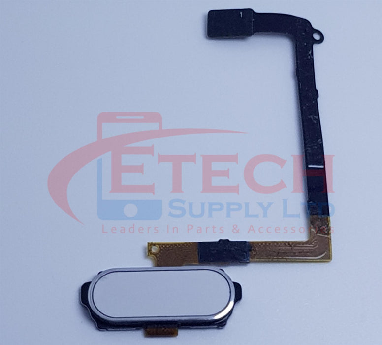 Samsung Galaxy S6 G920F Replacement Home Button With Flex Cable - White Pearl