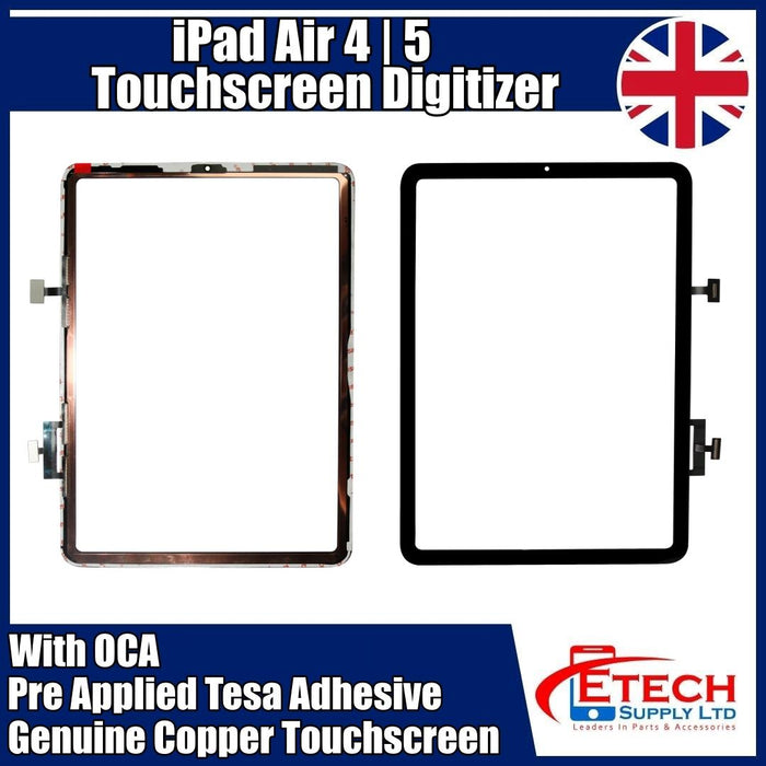 Apple iPad Air 4 | Air 5 Replacement Top Glass With Digitizer & OCA | Tesa Adhesive | Premium Pro | Black