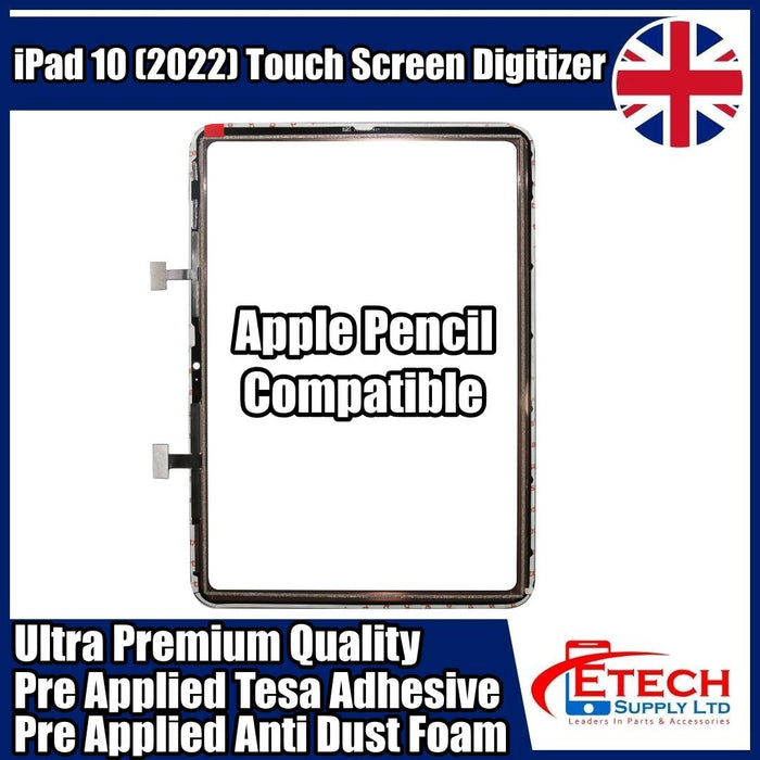 Apple iPad 10th Gen (10.9") 2022 Replacement Digitizer | Tesa Adhesive | Premium Pro | Black