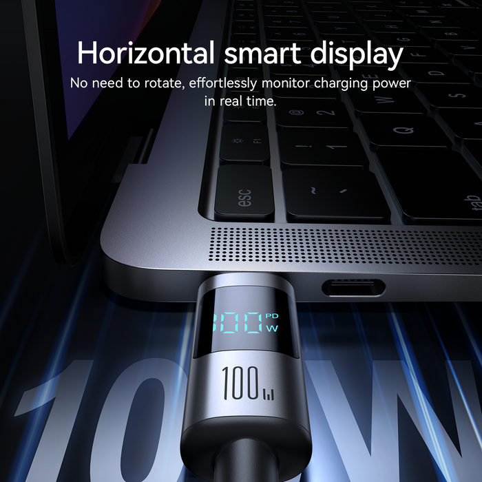Joyroom S-A16 Pro Prism Series 100W Digital Display Fast Charging Cable | Type-C to Type-C | 1.2M | Black