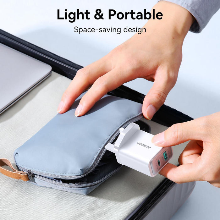 Joyroom JR-TCF15 30W Dual Port USB A + USB C Fast Wall Charger  | White