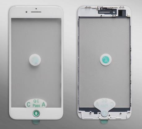 Apple iPhone 8 Plus Replacement (3 In 1) Top Glass With Frame And OCA Sheet - White