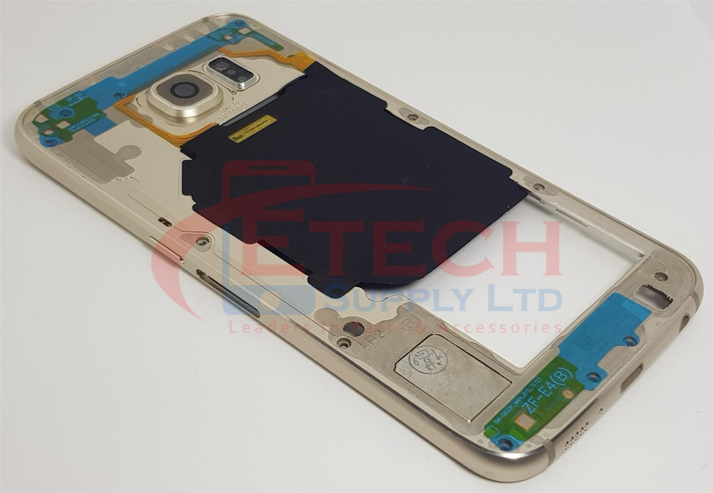 Samsung Galaxy S6 G920F Replacement Mid Frame Housing With Small Parts - Gold Platiunm