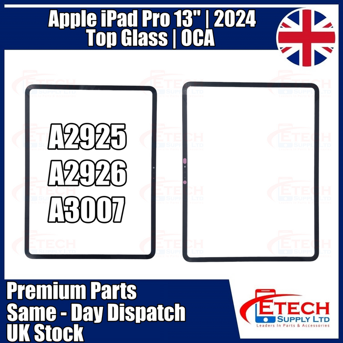 Apple iPad Pro 13" (2024) Replacement Top Glass With OCA | Black
