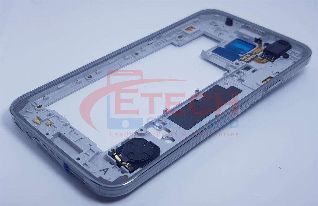 Samsung Galaxy S5 G900F Replacement Mid Frame Housing With Small Parts - Silver