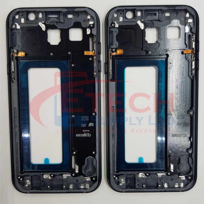Samsung Galaxy A7 2017 A720F Replacement Mid Frame Chassis With Buttons - Black Sky