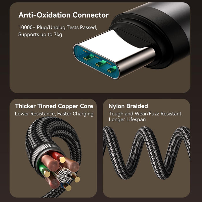 Joyroom S-A56 EnjoyX Series 60W 90 Degree Angled Fast Charging Cable | Type-C to Type-C | 1.2M | Black