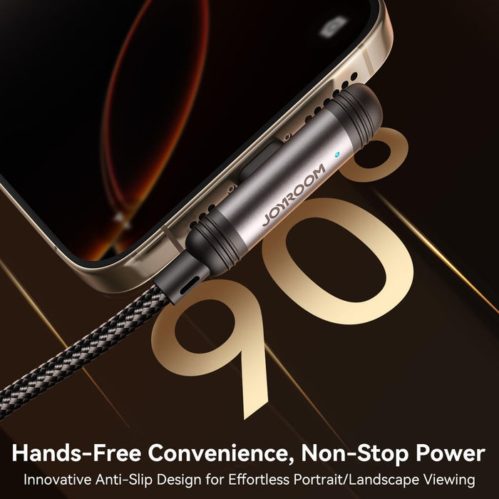Joyroom S-A56 EnjoyX Series 30W 90 Degree Angled Fast Charging Cable | Type-C to Lightning | 1.2M | Black