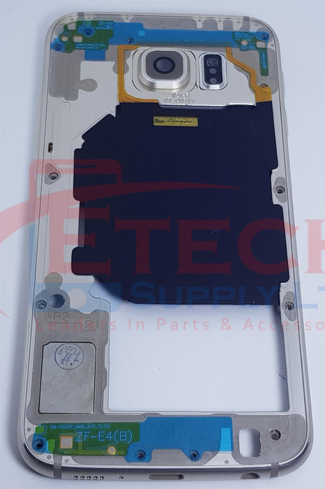 Samsung Galaxy S6 G920F Replacement Mid Frame Housing With Small Parts - Gold Platiunm