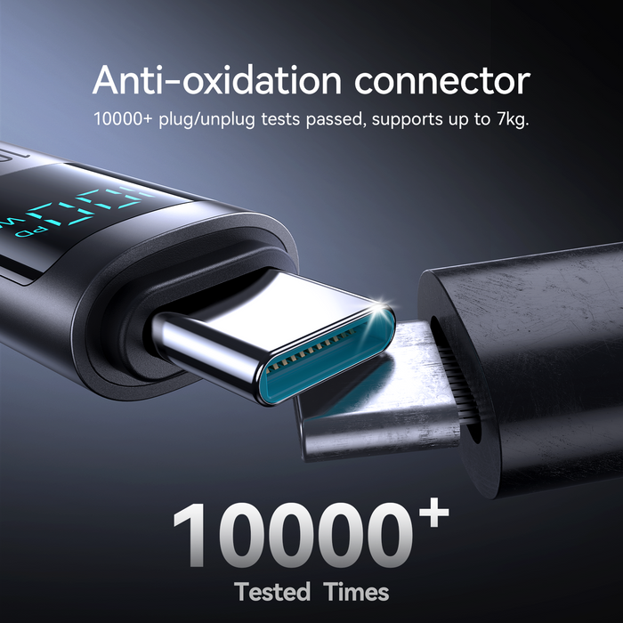 Joyroom S-A16 Pro Prism Series 100W Digital Display Fast Charging Cable | Type-C to Type-C | 1.2M | Black