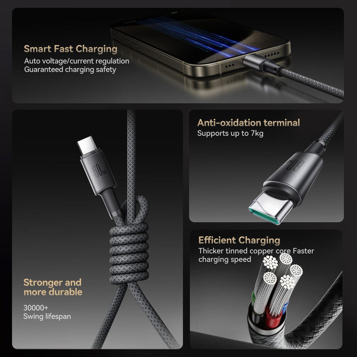 Joyroom S-A50 Unlimited Series 60W Fast Charging Cable | Type-C to Type-C | 1.2M | Dark Gray