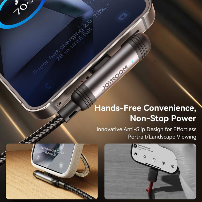 Joyroom S-A56 EnjoyX Series 60W 90 Degree Angled Fast Charging Cable | Type-C to Type-C | 1.2M | Black