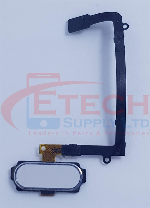 Samsung Galaxy S6 Edge G925F Replacement Home Button With Flex Cable - White Pearl